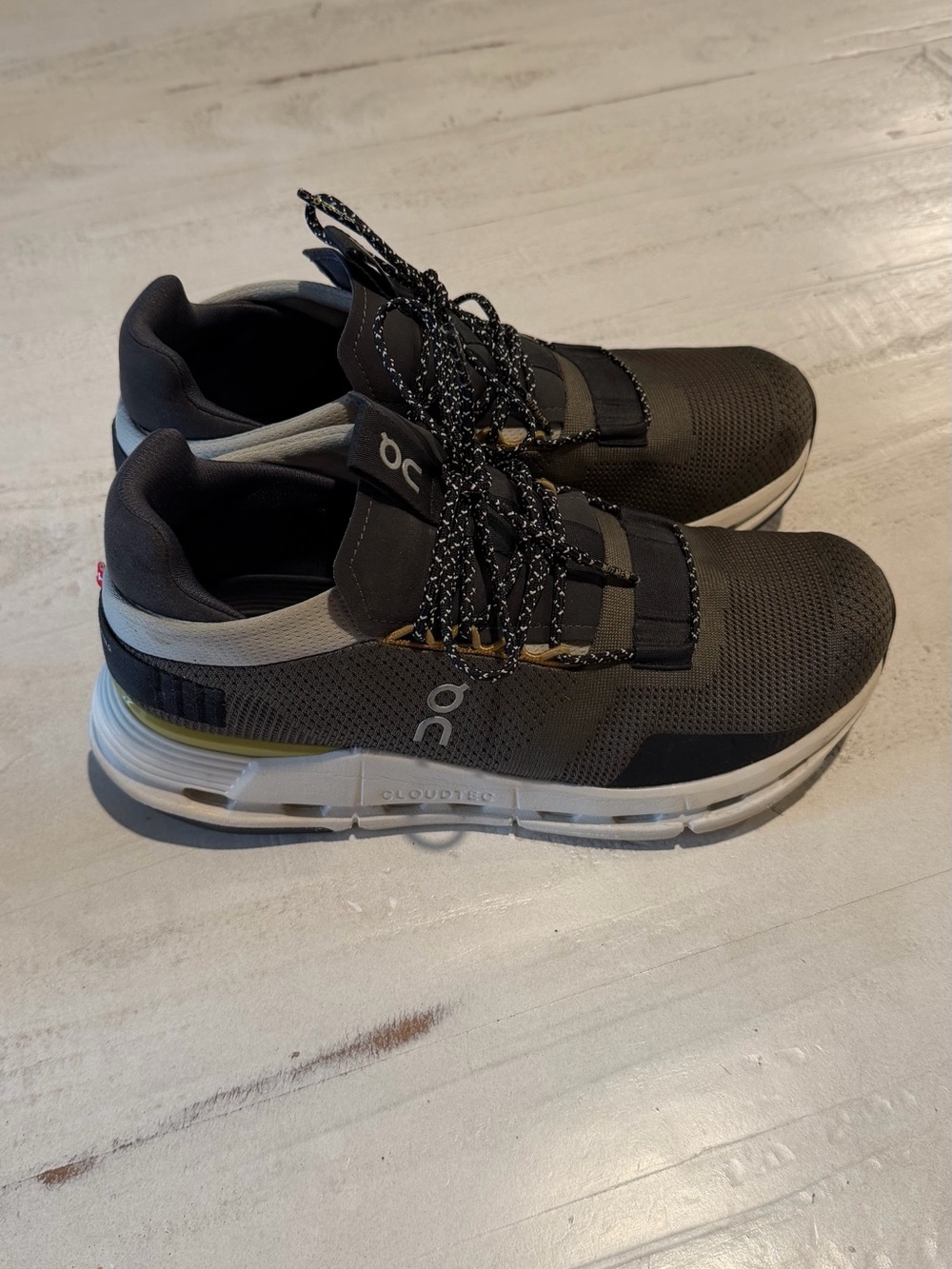On Cloud Running Men's Athletic Sneakers - Black with White Sole